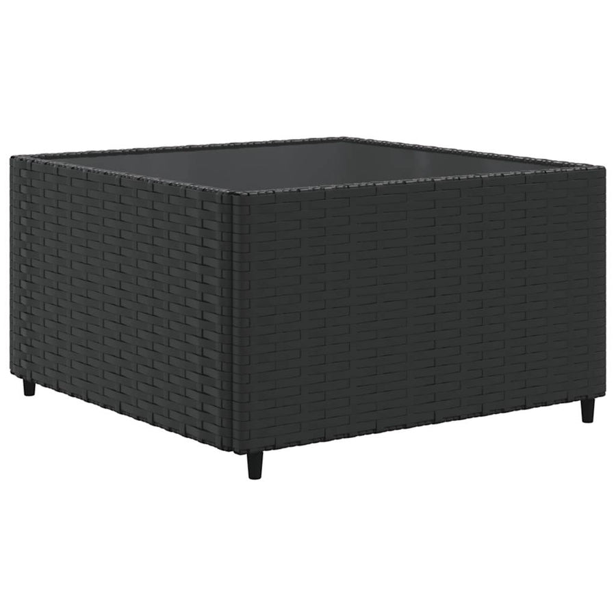 7-Delige Loungeset Met Kussens Poly Rattan 1 Zwart en crème