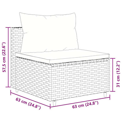 7-Delige Loungeset Met Kussens Poly Rattan 1 Zwart en blauw