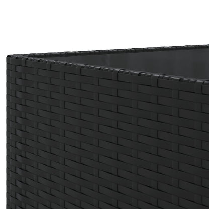 7-Delige Loungeset Met Kussens Poly Rattan 1 Zwart en blauw