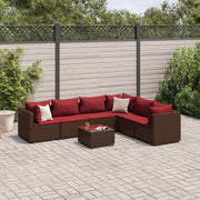 Loungeset 7-delig poly rattan bruin