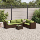 Loungeset 7-delig poly rattan bruin