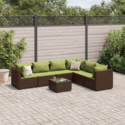 Loungeset 7-delig poly rattan bruin