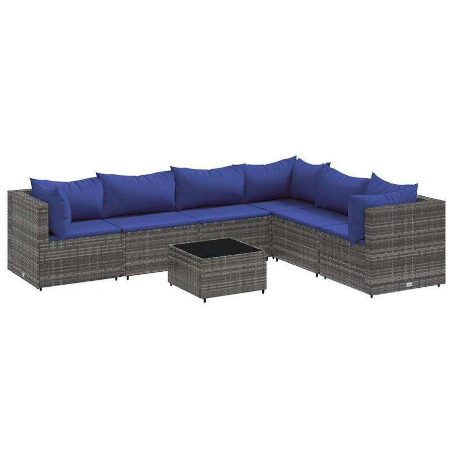 7-Delige Loungeset Met Kussens Poly Rattan 1