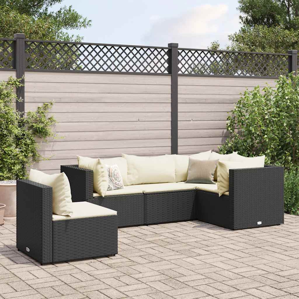 5-Delige Loungeset Met Kussens Poly Rattan 1