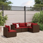 Loungeset 5-delig poly rattan bruin