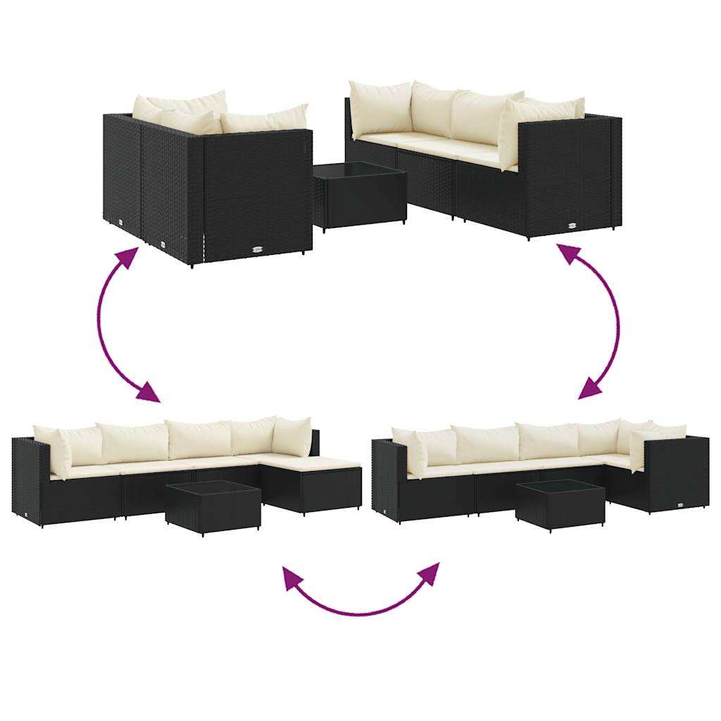 6-Delige Loungeset Met Kussens Poly Rattan 1