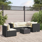 6-Piece Lounge Set with Cushions Poly Rattan 1