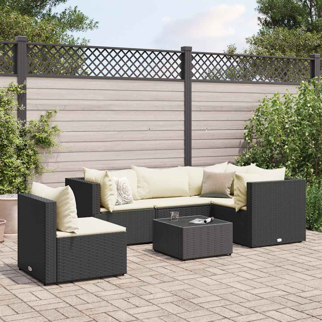 6-Delige Loungeset Met Kussens Poly Rattan 1