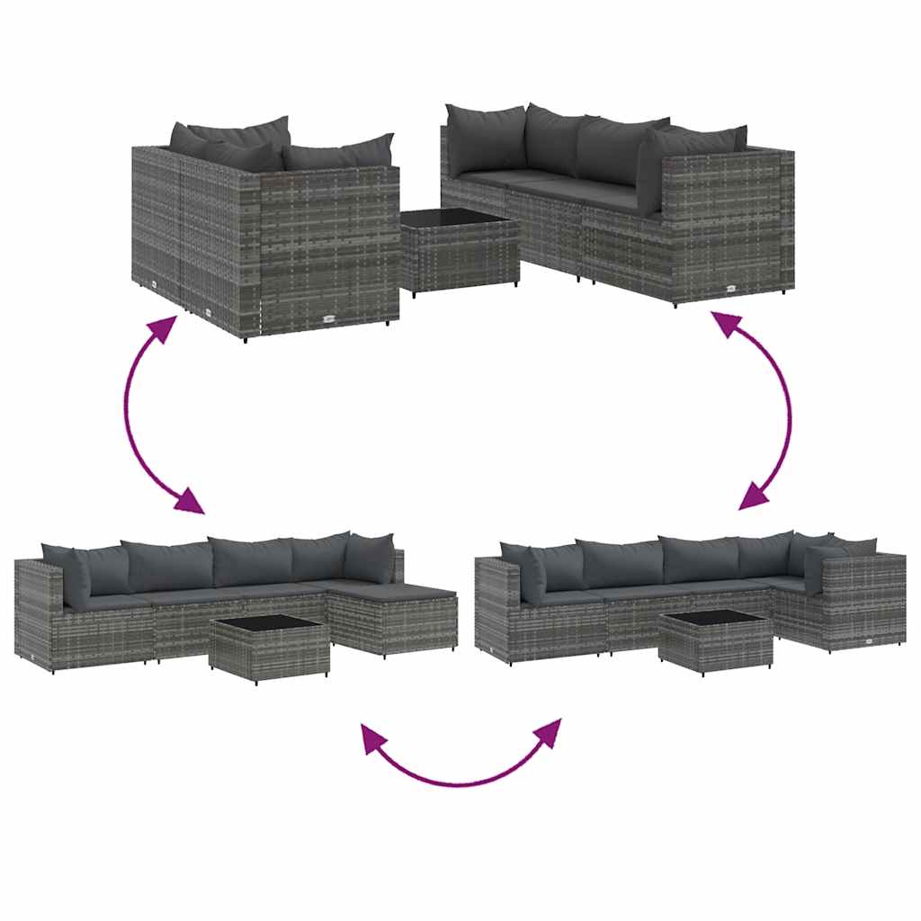 6-Delige Loungeset Met Kussens Poly Rattan 1