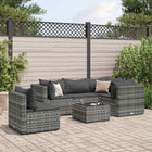 6-Piece Lounge Set with Cushions Poly Rattan 1
