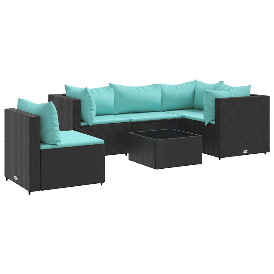 6-Delige Loungeset Met Kussens Poly Rattan 1