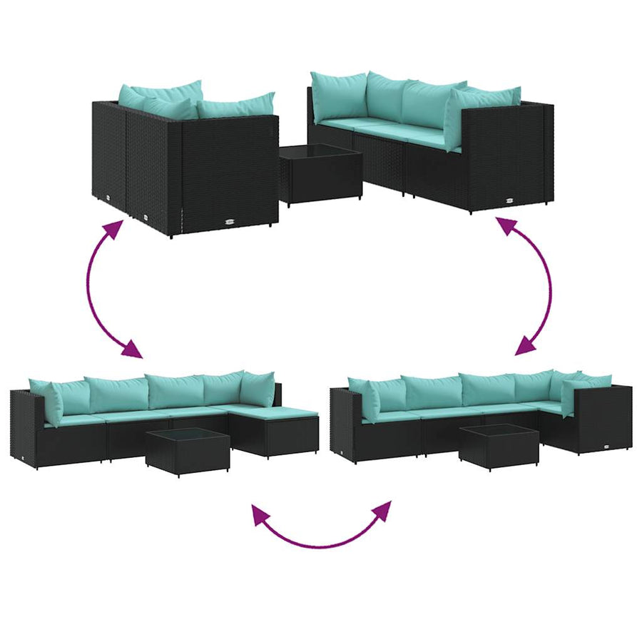 6-Delige Loungeset Met Kussens Poly Rattan 1
