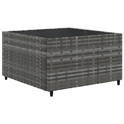 6-delige Loungeset met kussens poly rattan grijs