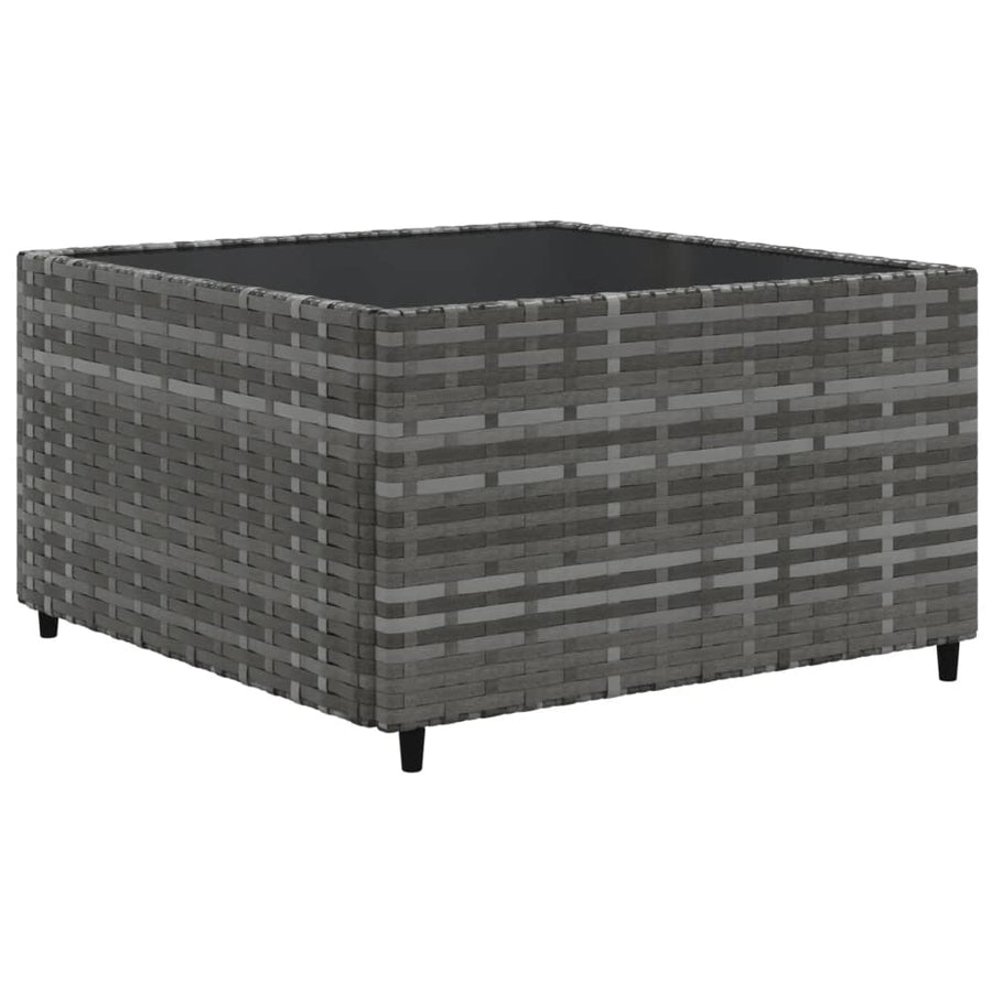 6-delige Loungeset met kussens poly rattan grijs