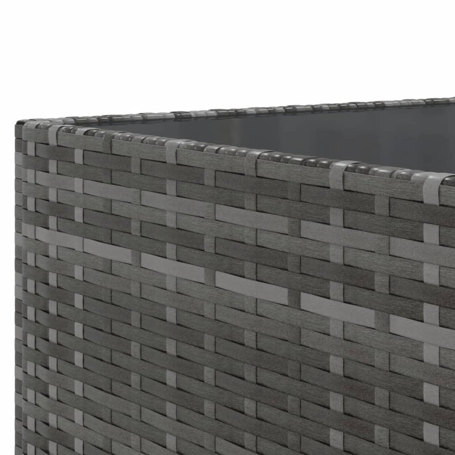 6-delige Loungeset met kussens poly rattan grijs
