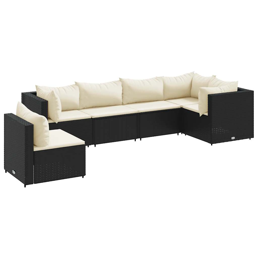 6-Delige Loungeset Met Kussens Poly Rattan 1
