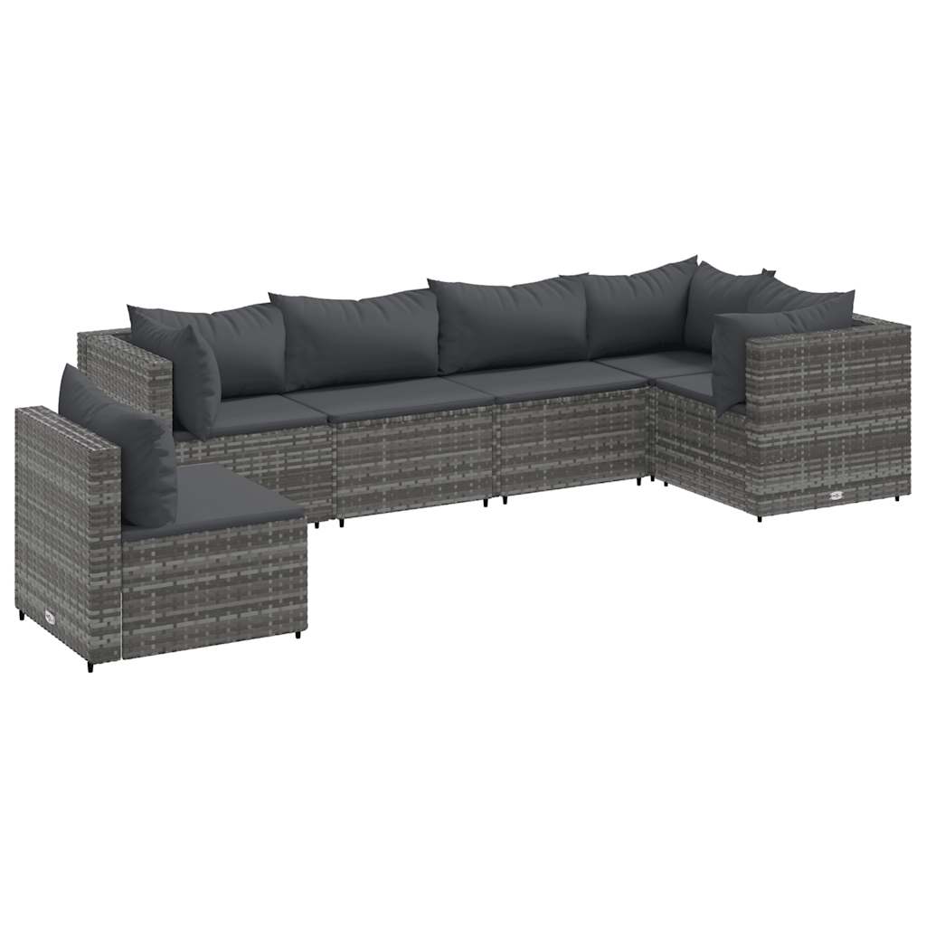 6-Delige Loungeset Met Kussens Poly Rattan 1