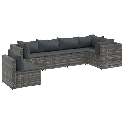 6-Delige Loungeset Met Kussens Poly Rattan 1