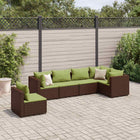 Loungeset 6-delig poly rattan bruin