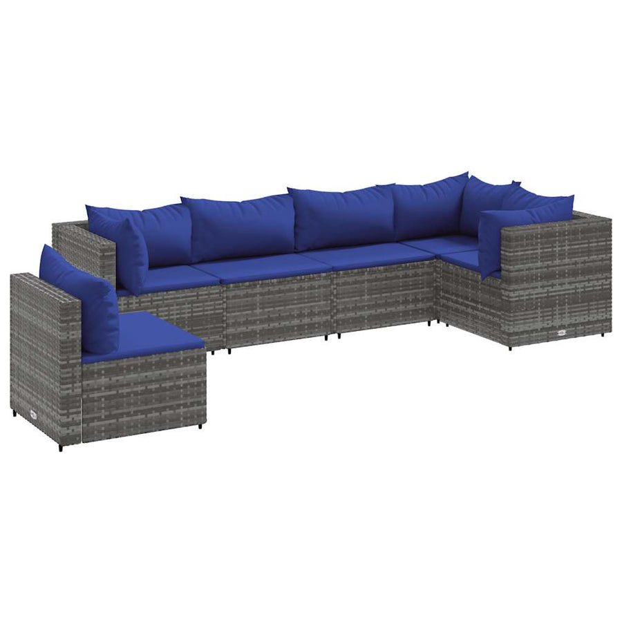6-Delige Loungeset Met Kussens Poly Rattan 1