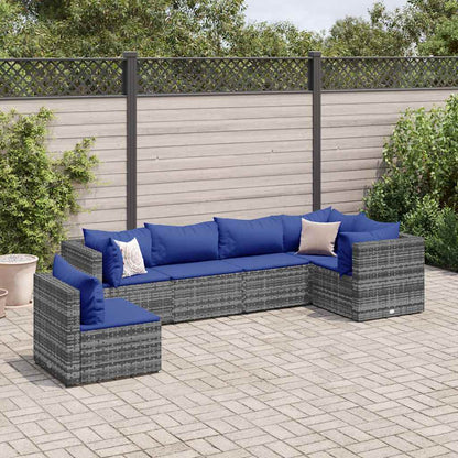 6-Delige Loungeset Met Kussens Poly Rattan 1