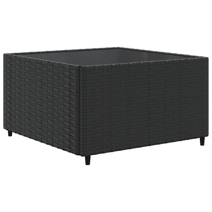 7-Delige Loungeset Met Kussens Poly Rattan 1 Zwart en crème