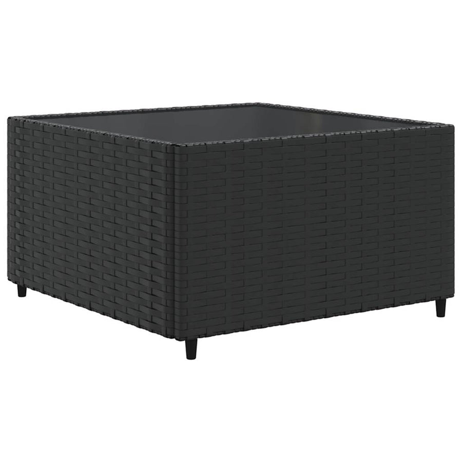 7-Delige Loungeset Met Kussens Poly Rattan 1 Zwart en crème