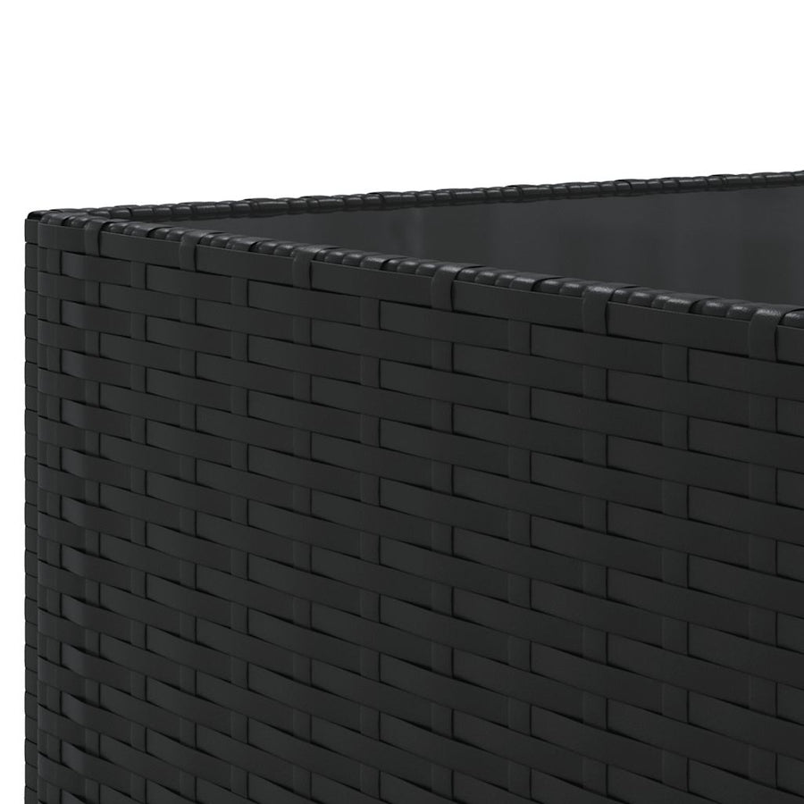 7-Delige Loungeset Met Kussens Poly Rattan 1 Zwart en crème