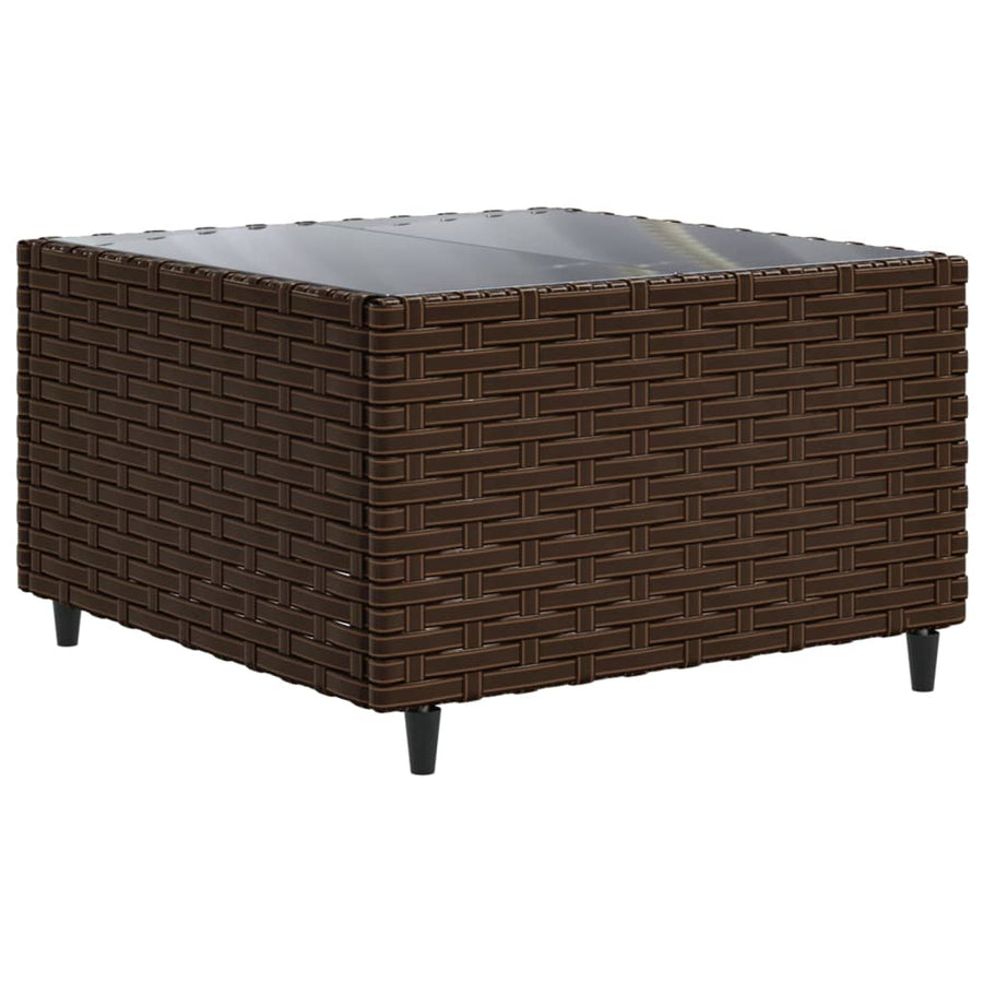7-delige Loungeset met kussens poly rattan bruin