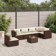 Loungeset 7-delig poly rattan bruin