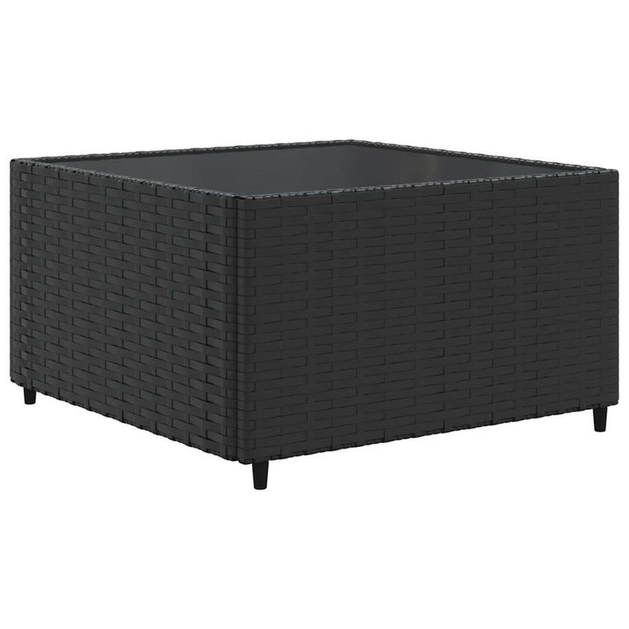 7-Delige Loungeset Met Kussens Poly Rattan 1 Zwart en blauw