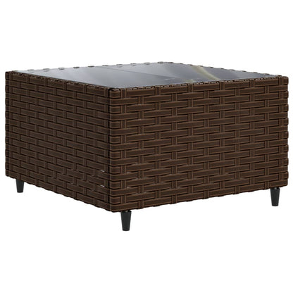 7-delige Loungeset met kussens poly rattan bruin