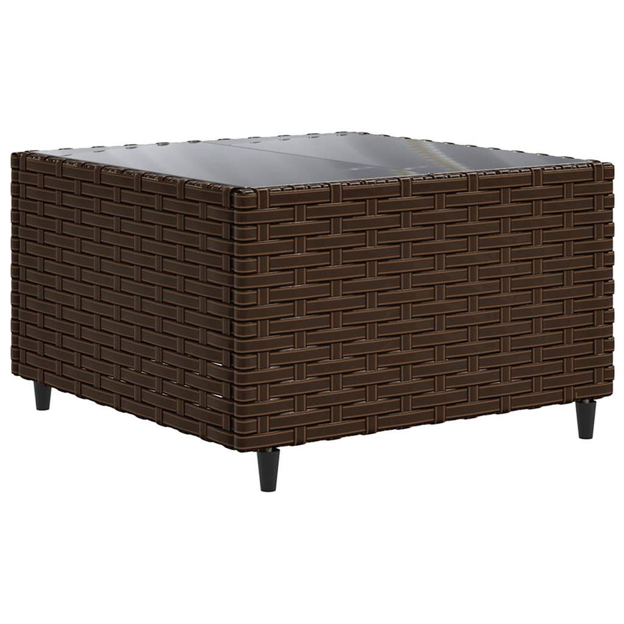 7-delige Loungeset met kussens poly rattan bruin