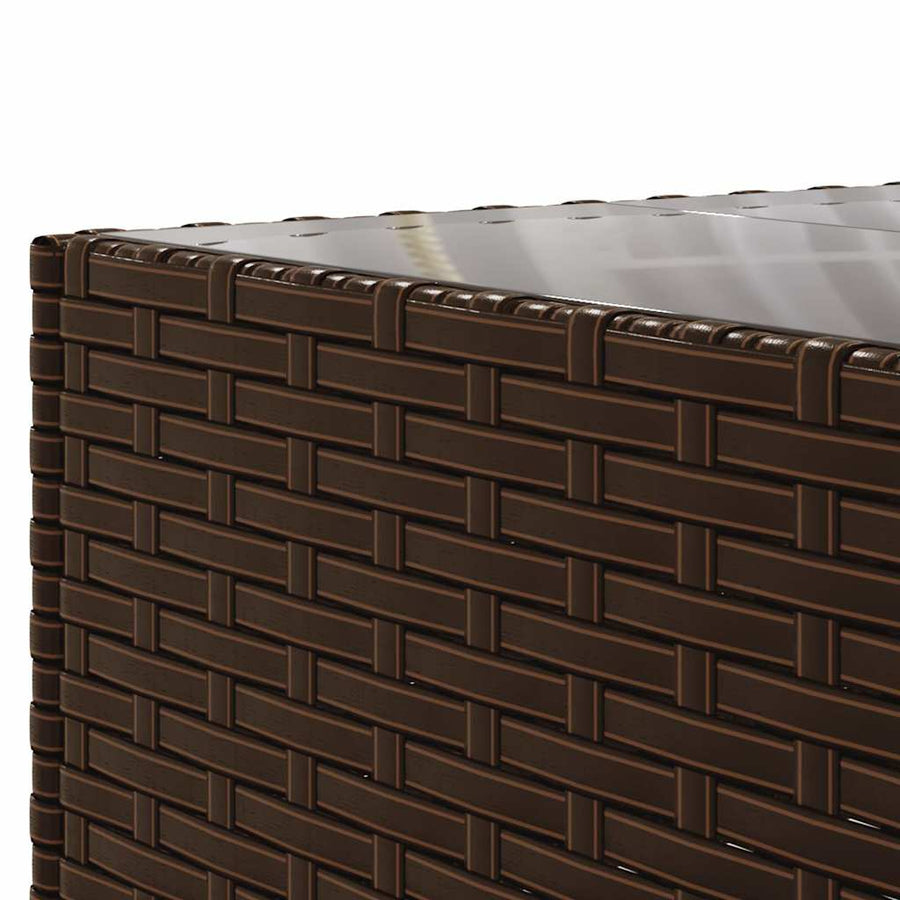 7-delige Loungeset met kussens poly rattan bruin