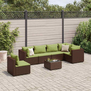 Loungeset 7-delig poly rattan bruin