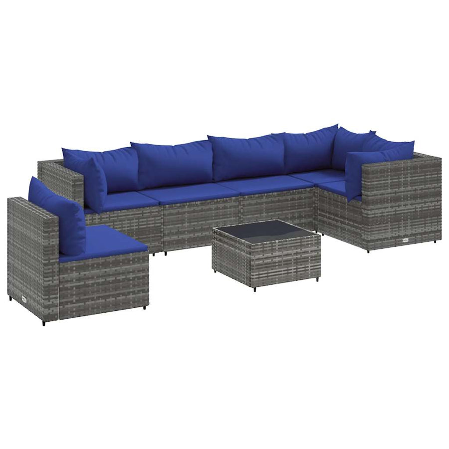 7-Delige Loungeset Met Kussens Poly Rattan 1