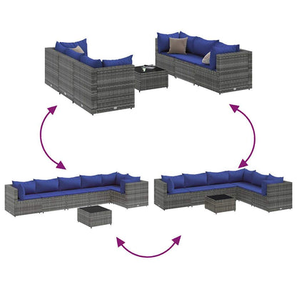 7-Delige Loungeset Met Kussens Poly Rattan 1