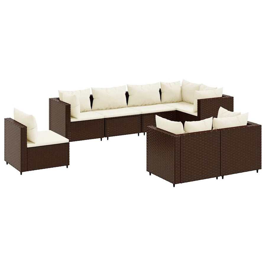 Loungeset Met Kussens Poly Rattan 8