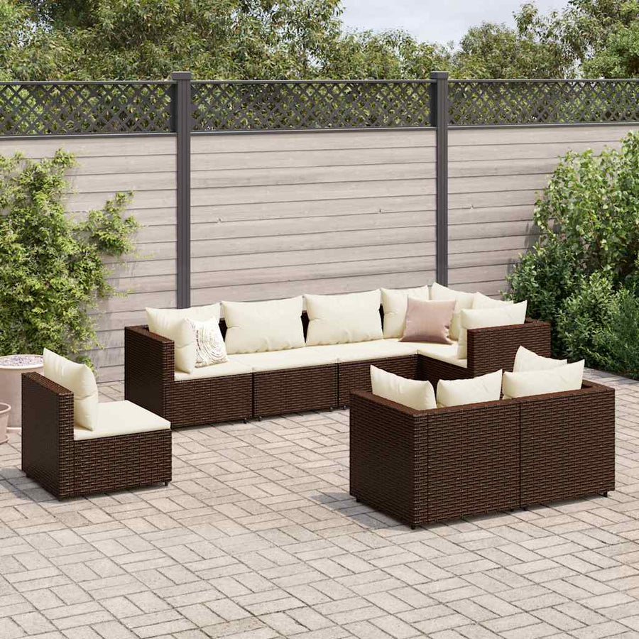 Loungeset Met Kussens Poly Rattan 8