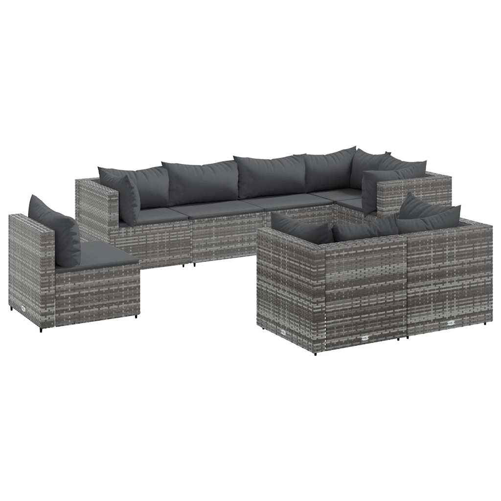 8-Delige Loungeset Met Kussens Poly Rattan 1