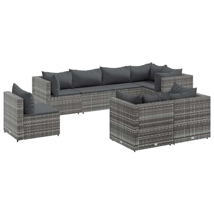 8-Delige Loungeset Met Kussens Poly Rattan 1