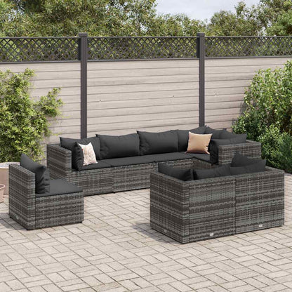 8-Delige Loungeset Met Kussens Poly Rattan 1
