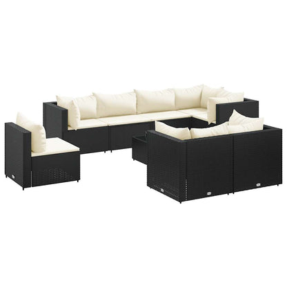 9-Delige Loungeset Met Kussens Poly Rattan 8