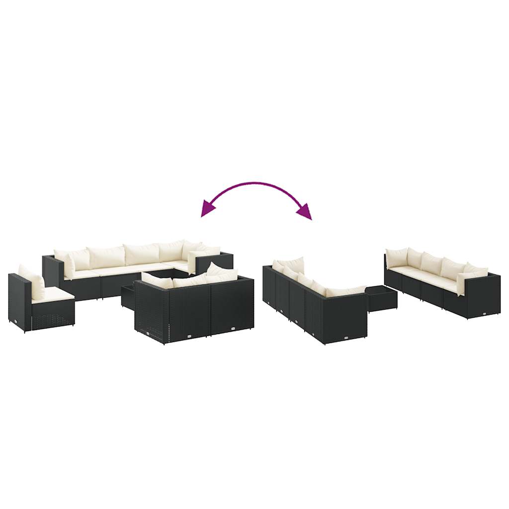 9-Delige Loungeset Met Kussens Poly Rattan 8