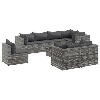 9-Delige Loungeset Met Kussens Poly Rattan 1