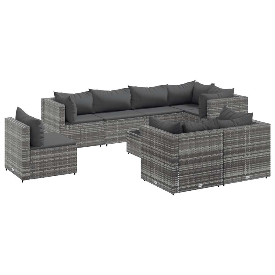 9-Delige Loungeset Met Kussens Poly Rattan 1