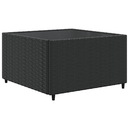 9-delige Loungeset met kussens poly rattan zwart