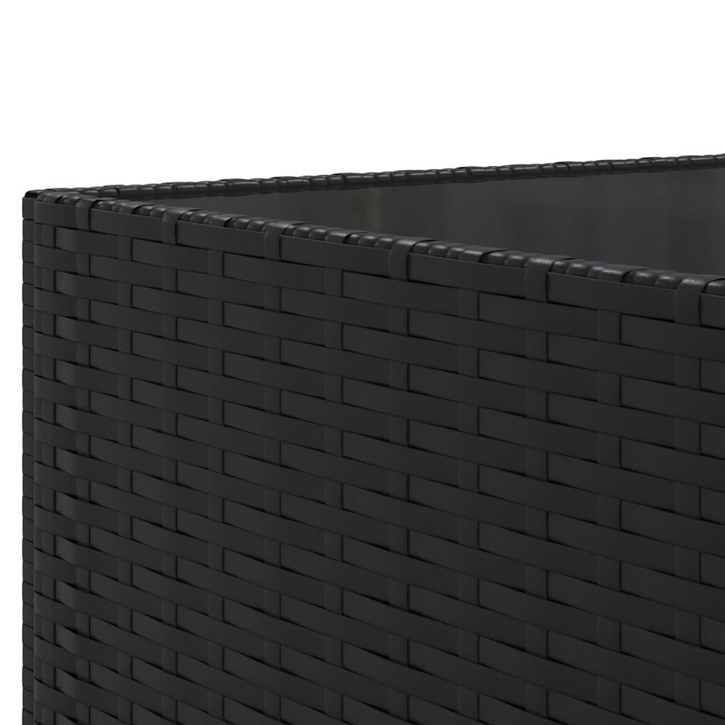 9-delige Loungeset met kussens poly rattan zwart