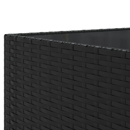 9-delige Loungeset met kussens poly rattan zwart
