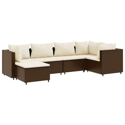 6-Delige Loungeset Met Kussens Poly Rattan 1